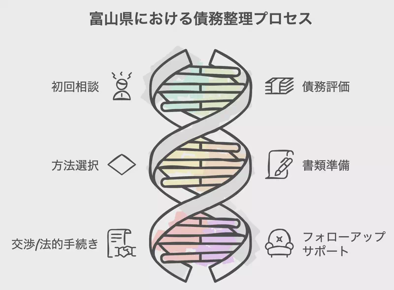 債務整理のプロセス：富山県の特徴的な支援